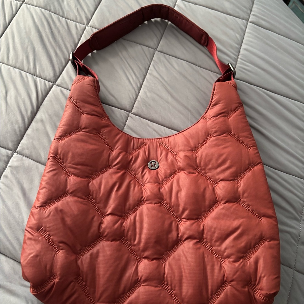 Lululemon Athletica Quilted Orange Hobo Bag…super cute!!